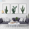 Nordic Watercolor Green Cactus Plant Poster Print Hipster Floral Wall Art Picture Modern Home Deco Canvas Painting No Frame Gift