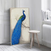 New Chinese Picture Animal Blue Peacock A4 Canvas Painting Art Print Poster Picture Wall Paintings Home Decoration Wall Decor