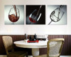 3 Piece No Frame Modern Kitchen Canvas Paintings Red Wine Cup Bottle Wall Art Painting Set Bar Dinning Room decoration