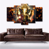 5pcs/set Waterproof Canvas Painting Elephant Trunk God Ganesha HD Print Home Wall Hanging Art Prints Pictures Modular Poster