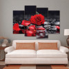 4 Pieces/set Canvas Print Flower Lotus Rose In Black Wall Art Picture with Modern Wall Paintings Modular picture (Unframed)