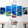 5 Pcs/Set Canvas Print Painting Wall Art Modern Canvas Picture Sea Fish Artwork Underwater World Home Decor