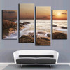 4 Pcs/Set Modern Canvas Art Rocky Sea Canvas Wall Picture Decoration Home Modern Canvas Combined Paintings Art Prints,