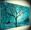 Hand Painted Abstract Home Decoration 3 Panel Landscape Tree Oil Painting Modern Canvas Set kitchen Wall Picture For Living Room