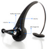 Mono Wireless Bluetooth Headset Headphones Multipoint Noise Canceling with Mic Handsfree for PC PS3 Gaming Mobile Phone Laptop