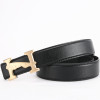 New Designer Smooth Buckle Belt Cowhide Genuine Leather Men Belt High Quality Alloy Letter H Leopard pattern Male Luxury Belts