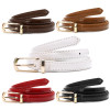 Candy Color Metal Buckle Thin Casual Belt For Women , Leather Belt Female Straps Waistband For Apparel Accessories