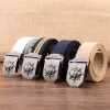 Fashion men's Canvas belt skull Metal buckle Classical tactics Woven belts Colorful Casual pirate strap Trendy Outdoor ceinture