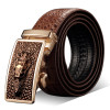 Fashion Casual Men's Leather Belts, Faux Crocodile Leather Belt Men High Quality, Crocodile Head Automatic Buckle Belt