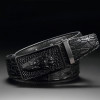 Fashion Casual Men's Leather Belts, Faux Crocodile Leather Belt Men High Quality, Crocodile Head Automatic Buckle Belt