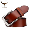 COWATHER classic men's cow genuine leather male strap pin buckle  top adjustable black brown coffee gift wrap