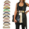 1PC New Fashion Sexy Women Elastic Mirror Metal Waist Belt Leather Metallic Bling Plate Wide Belt Party Clothing Accessory Hot