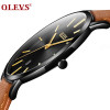 OLEVS Men's Calendar Watches Luxury Brand Water resistant Sports Wristwatch Casual Fashion Leather Ultra thin Watch Quartz Male 