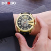 DOOBO Men Watches Top Brand Luxury Gold Male Watch Fashion Leather Strap Casual Sport Wristwatch With Big Dial Drop Shipping