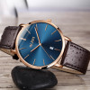 Ultra thin Quartz Watch Men OLEVS Luxur Rose Gold Mens Watches Waterproof Leather Dropshipping Wristwatch 2018 montre homme