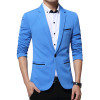 RUMEIAI Mens Korean slim fit fashion cotton blazer Suit Jacket black blue plus size M-5XL Male blazers Mens coat Casual Suits