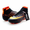 MAULTBY Men's Black Orange High Ankle AG Sole Outdoor Cleats Football Boots Shoes Soccer Cleats #SS3008B