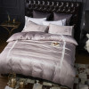 4Pcs 100% Cotton Black White Silver Luxury Bedding Sets/Bedclothes King Queen size Duvet Cover Bed Sheet Linens set Pillowcases