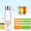 Transhome Creative Fruit Juice Infuser Water Bottle 650ml H2O Plastic Portable Lemon Juice Bottle For Water Outdoor Shaker Sport