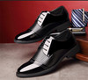 2018 Men's Fashion Luxury Pointed Toe Casual Leather Shoes Mens Lace Up Business Dress Wedding Office Males Fashion Wedding Shoe