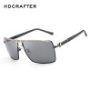 2017 New Fashion Square HDCRAFTER Sunglasses Men Women Super Light Metal Brand Designer Sunglasses With Case UV400 