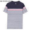 Giordano Men Tee Stripe Pattern Thirt Short Sleeves Crewneck Homme T-shirt Fashion 2018 Mens Tops Collection
