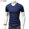 New 2018 Summer High Quality Short Sleeve Men's T-shirt Casual V Collar Fashion Cotton t shirt Male Tops Tee