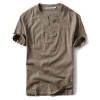 WMSHUO 2018 New Fashion Summer T-shirt Men Solid Color Cotton Linen T Shirt Male Casual Short Sleeve Tops Tees