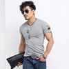 2018 Man military T shirt Men's V-Neck Slim Fit Short Sleeved T-Shirts Fashion Casual Cotton Tee Shirt For Men Plus size to 5XL