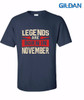 Men T-Shirts Fashion 2022 New Summer T Shirts Legends Are Born In November T-Shirt - Birthday Tee shirt