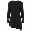 LANGSTAR 2018 spring Plus Size 5XL Polka Dot Ruched Asymmetric Top Women Autumn Long Sleeve  Female Tee Casual Button T-Shirt