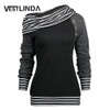 VESTLINDA T shirt Women Stripe Trim Skew Neck Raglan Long Sleeve T-shirts Winter Spring Womens Tops Tees Shirt Casual T-shirts