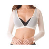 Naiveroo Womens See-through Long Sleeve Slim Arm Crop Tops Bare Midriff Beauty T-shirt V-neck Black White M L XL