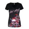 Skull Print T-Shirt Causal Women Short Sleeve V-Neck Punk Style Skull Print  T-Shirt Tee Tops S-5XL Women Clothing LJ8593R