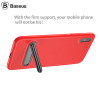 Baseus PU leather Phone Case For iPhone X Kickstand Full Protection Bracket Case Cover For iPhoneX 10 Shell Case + Holder Stand