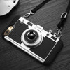 Fashion 3D Camera Design Case For iphone 8 7 6 6s Plus SE 5s Cover 2 in 1 Phone Cases Hard PC + Soft Silicone Shell With Lanyard