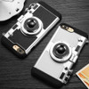 Fashion 3D Camera Design Case For iphone 8 7 6 6s Plus SE 5s Cover 2 in 1 Phone Cases Hard PC + Soft Silicone Shell With Lanyard