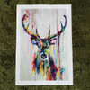 xh181 Big Triptych Watercolor Deer Head Posters Print Abstract Animal Picture Canvas Painting No Frames Living Room Home Decor