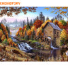 CHENISTORY Frameless River Landscape DIY Painting By Numbers Kit Paint On Canvas Painting Calligraphy Home Decor Drop Shipping 