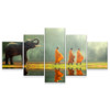 Canvas Painting Wall Art Home Decor For Living Room HD Prints 5 Pieces Poster Elephants and Monks Pictures Wooden Bar Frame Read Canvas Painting Wall Art Home Decor For Living Room HD Prints 5 Pieces Poster Elephants and Monks Pictures Wooden Bar Frame Read