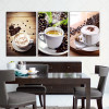Wall Art Picture Canvas Paintings 3 Panels Wall Decoration Canvas Photo Prints Modern Kitchen Scene Coffee on canvas no frame