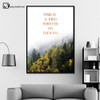 Nordic Style Forest Trees Nature Poster Print Motivational Quotes Minimalist Wall Art Canvas Painting Modern Home Office Decor