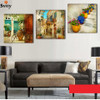 Free shipping 3 panels oil canvas paintings gardening Home decoration wall art canvas painting decorative wall pictures