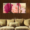3 Panel Pictures Canvas Painting wall art  peony Flower Painting Wall Art Decorative Canvas Wall Art Modular Picture(Unframed)