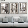 Home Decor Canvas Painting Abstract City Street Landscape Paintings Wall Pictures For Living Room 3 Piece Wall Art No Frame