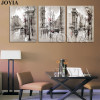 Home Decor Canvas Painting Abstract City Street Landscape Paintings Wall Pictures For Living Room 3 Piece Wall Art No Frame