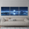 Wall Art For Living Home Decor Canvas painting 3 Panels Modular Picture Canvas Painting Mountain Lake Moon Nature Landscape 