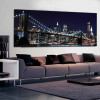 1 Pcs New York Brooklyn Bridge Canvas Prints Painting Night City Landscape Art Picture For Living Room Wall Decor Large Size