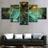 Canvas Wall Art Pictures Frames Living Room 5 Pieces Enchanted Tree Scenery Paintings Home Decor HD Printed Magic Forest Posters