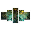 Canvas Wall Art Pictures Frames Living Room 5 Pieces Enchanted Tree Scenery Paintings Home Decor HD Printed Magic Forest Posters